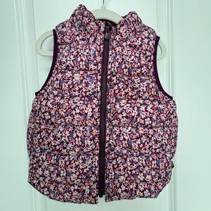 GAP Kids Floral Puffer Vest Size 2 Toddler